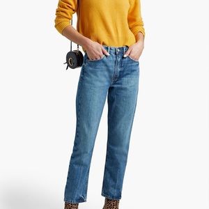 FRAME Le Piper High-Rise Straight-Leg Jeans Mid Denim 24